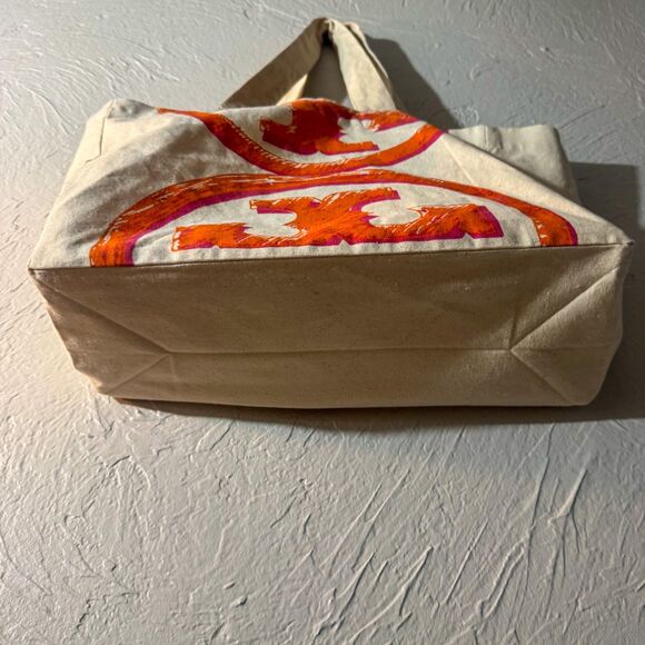 Tory Burch Neon Logo Canvas Tote Bag - Picture 9 of 9